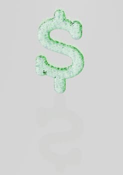 Currency sign the dollar made of a set of small dollars.