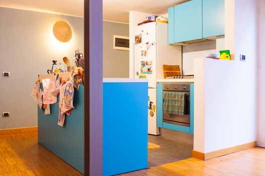 View of kitchen room in the apartment