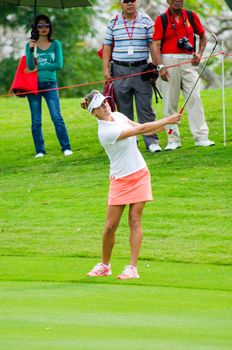 CHONBURI - MARCH 1: Belen Mozo of Spain in Honda LPGA Thailand 2015 at Siam Country Club, Pattaya Old Course on March 1, 2015 in Chonburi, Thailand.