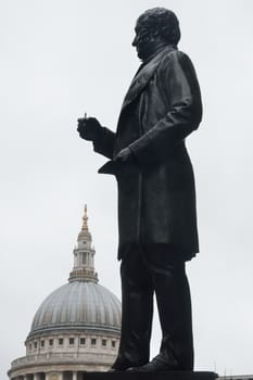 Statue of Sir Rowland Hill inventor of standard postage