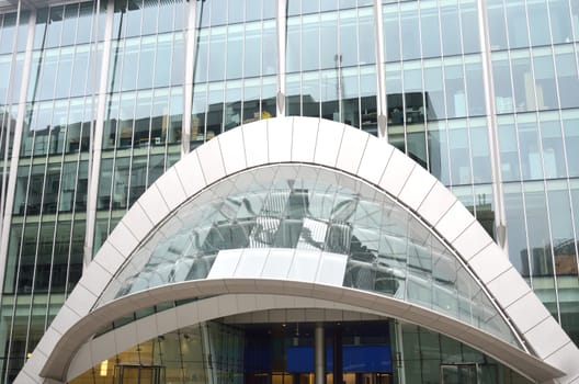 Modern Building with curved entrance
