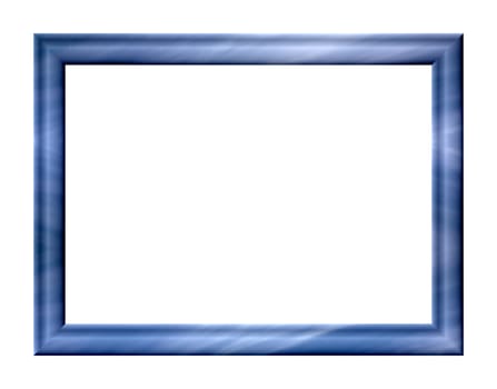 Empty picture frame blue tone on a white background