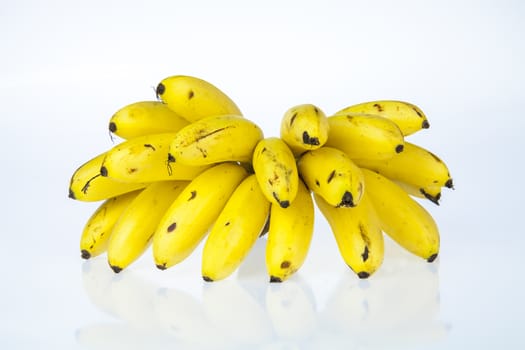 bunch of ripe bananas isolated on white background