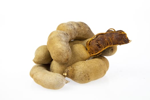 group of sweet tamarind on a white background