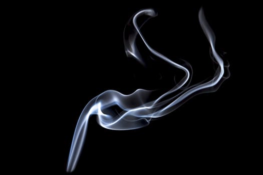 smoke with lights on black background