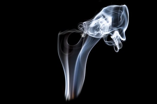 smoke with lights on black background