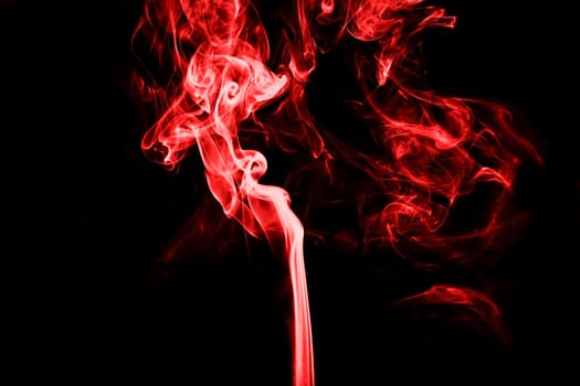 red smoke with lights on black background