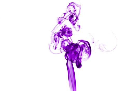 Purple smoke on white background