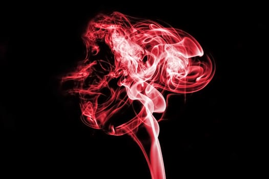 red smoke with lights on black background