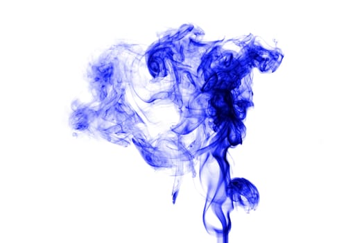 Blue smoke with lights on white background
