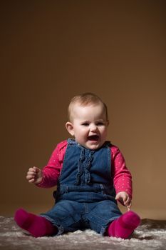 smiling infant baby - the first year of the new life