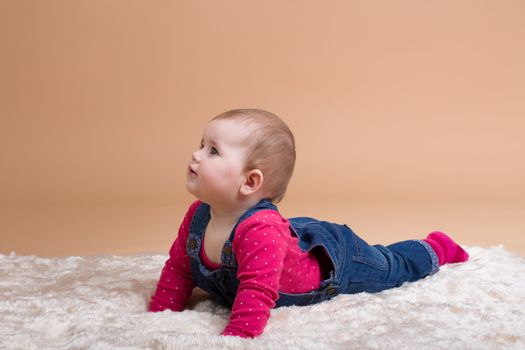 smiling infant baby - the first year of the new life