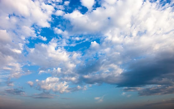 Blue sky with lots of white clouds