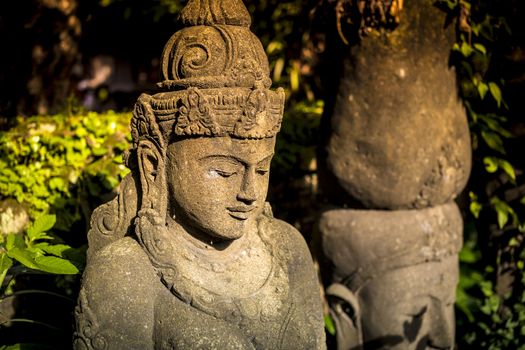 The old stone statue. Indonesia, Bali.
