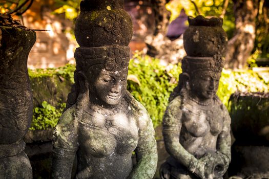 The old stone statue. Indonesia, Bali.
