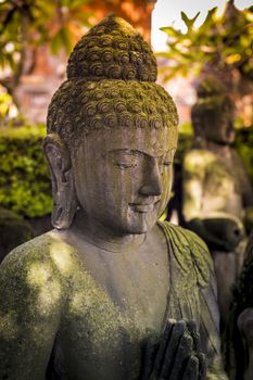 The old stone statue. Indonesia, Bali.
