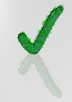 Check mark sign made from a set of small check marks.