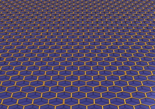 Abstract honeycomb background 3d illustration or backdrop.