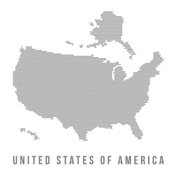 Dotted USA map , isolated in white background