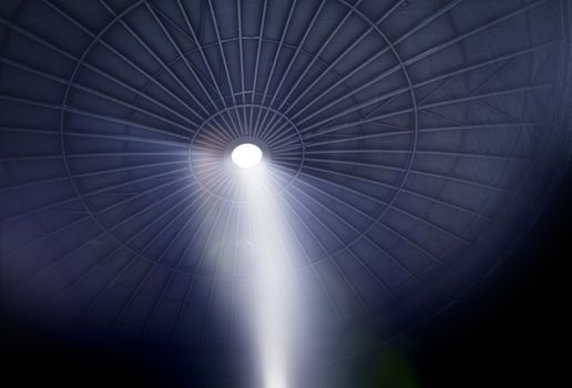 Metallic structure background with a beam of light.