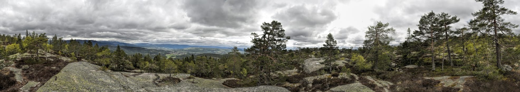 Scenic panorama of rocky landscape in Gygrestolen, Norway