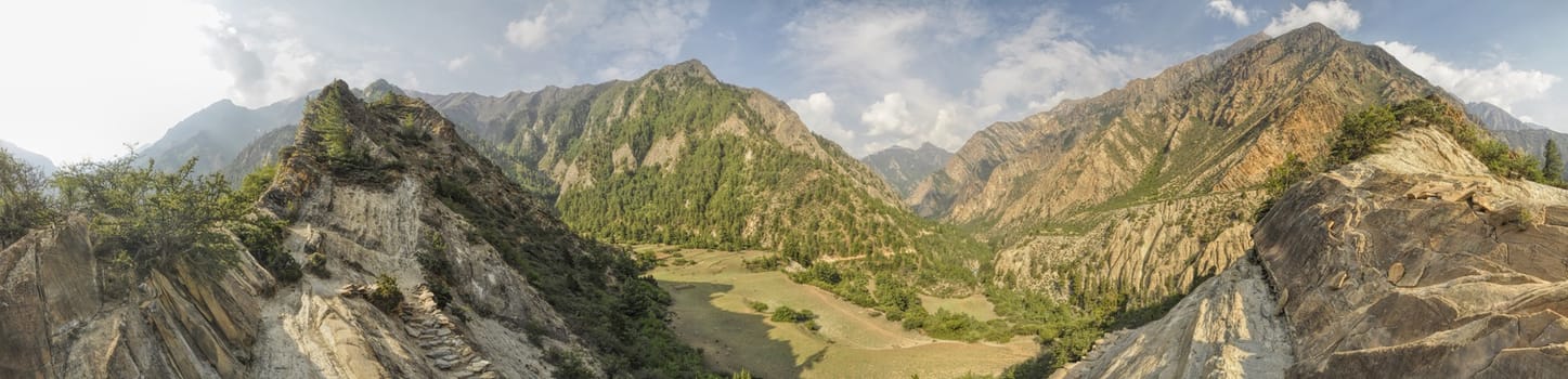 Scenic panorama in Dolpo region in Nepal