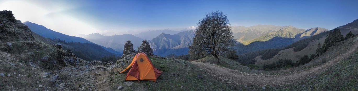Camping in Dolpo region in Nepal