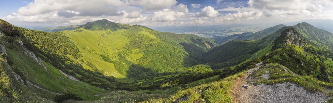Scenic panorama of Mala Fatra mountains in Slovakia