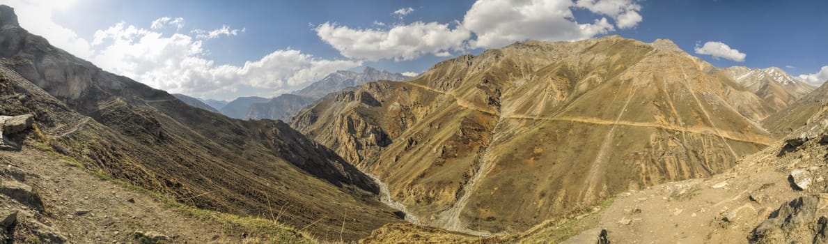 Scenic panorama in Dolpo region in Nepal