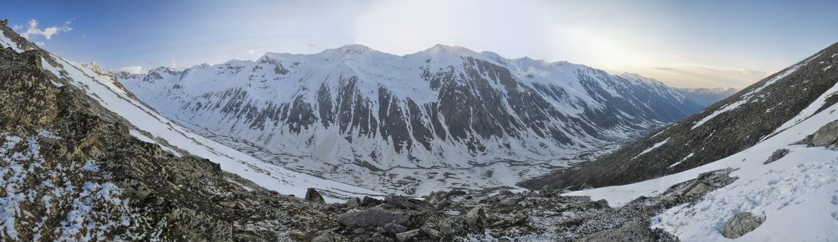 Scenic panorama of valley in Kackar Mountains in Turkey