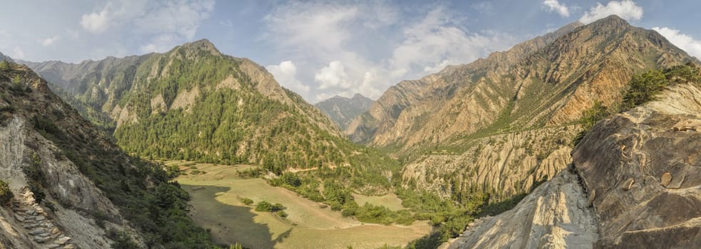 Scenic panorama in Dolpo region in Nepal