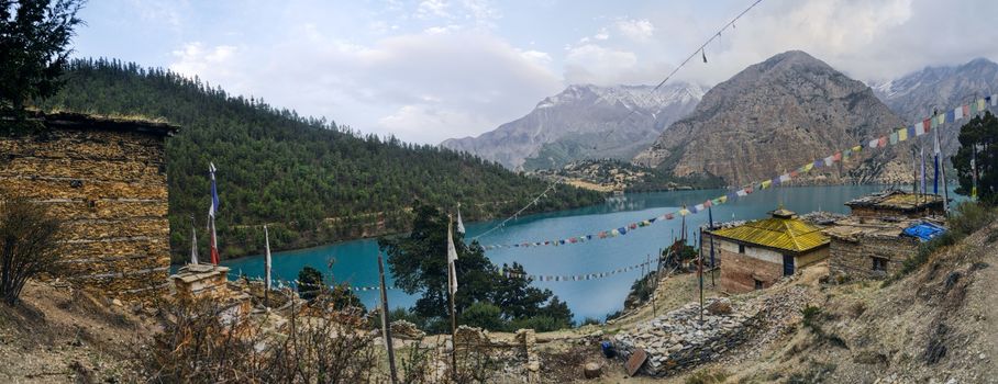 Scenic panorama in Dolpo region in Nepal