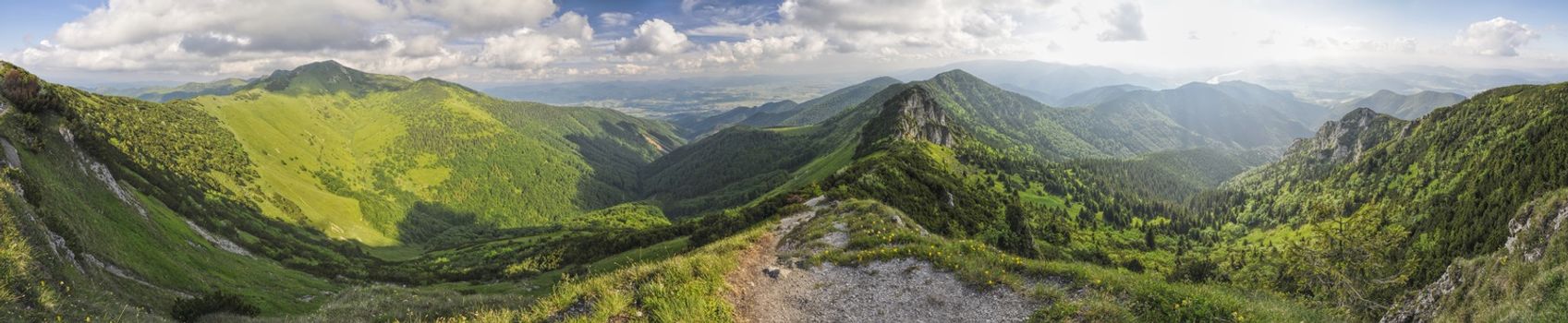 Scenic panorama of Mala Fatra mountains in Slovakia