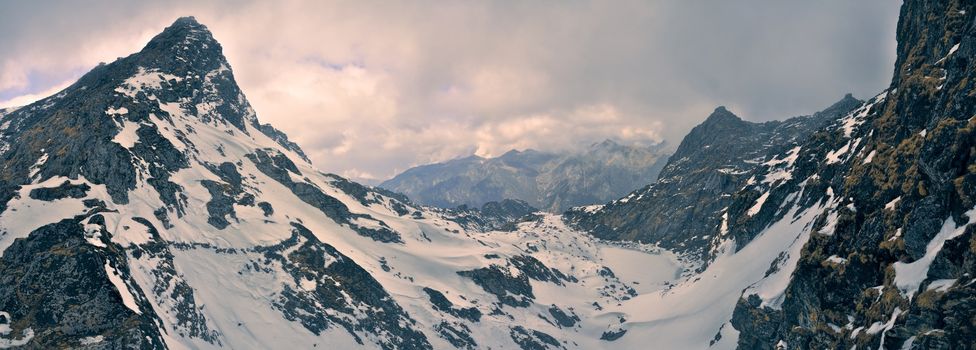 Scenic view of cloudy mountains in Arunachal Pradesh region, India