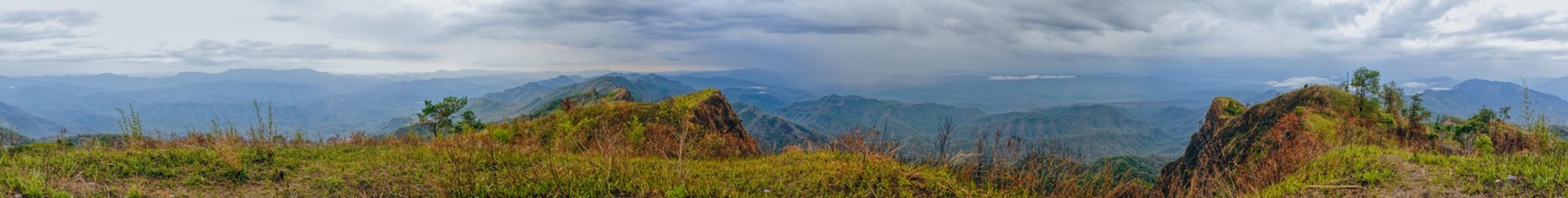 Scenic panorama of green valley in Mizoram, India