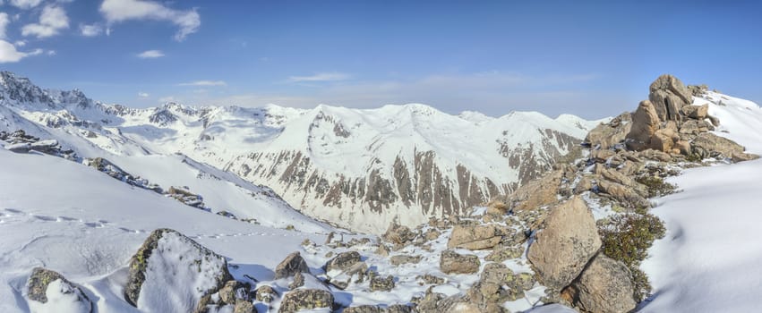 Scenic panorama of Kackar Mountains peaks in Turkey