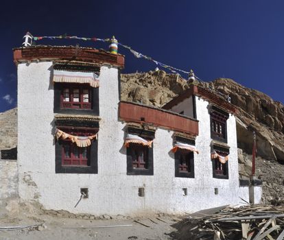 Picturesque view of traditional house in Ladakh, India