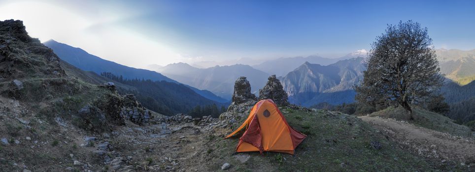 Camping in Dolpo region in Nepal