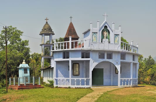 Scenic christian temple in Cherrapunji, India