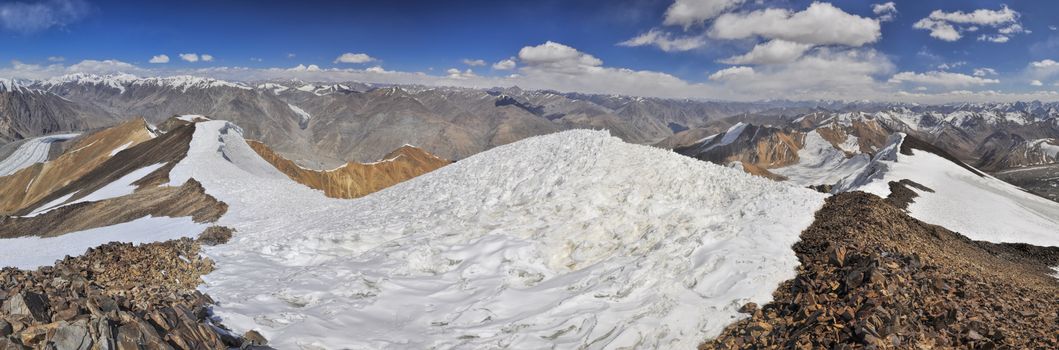 Scenic panorama of Pamir mountains in Tajikistan