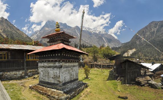 Old buddhist shrine in Nepal near Kanchenjunga