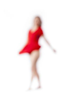 Abstract Out of Focus Image of a Woman in Red Dress