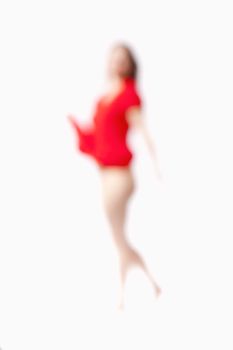 Abstract Out of Focus Image of a Woman in Red Dress
