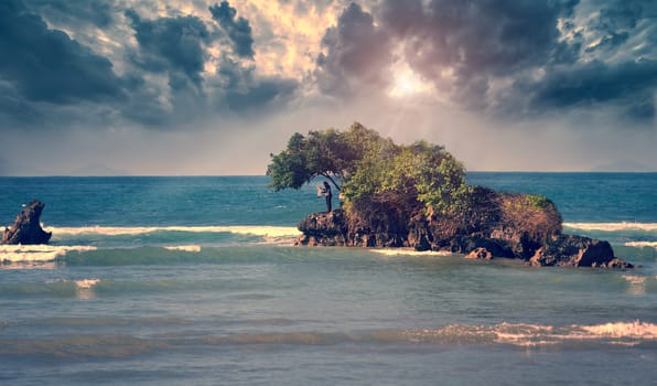 lonely island in the ocean