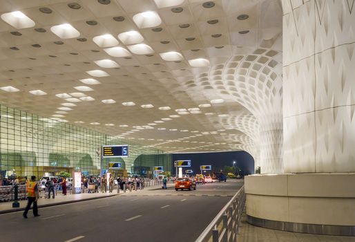 Mumbai, India - January 5, 2015: Tourist visit Chhatrapati Shivaji International Airport. The New Terminal 2, International Departures on January 5, 2015 in Mumbai, India.  Skidmore, Owings and Merrill (SOM) was the architectural designer of the project.