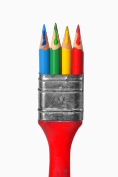 Creative paintbrush with pencils concept
