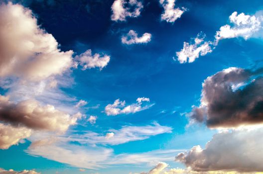 Blue sky with white cloud