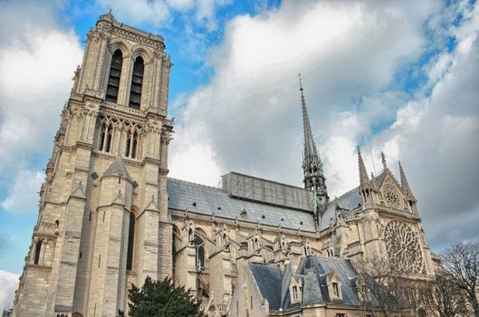 La Cathedrale de Notre-Dame. Paris famous Cathedral.