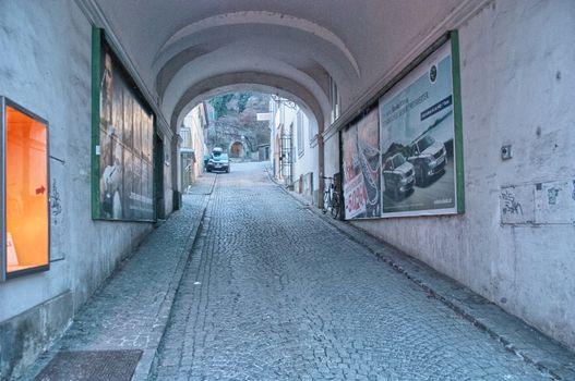 GRAZ, AUSTRIA - JAN 14: Tourists along city streets on January 14, 2010 in Graz, Austria. Almost 1 million people visit the city every year.