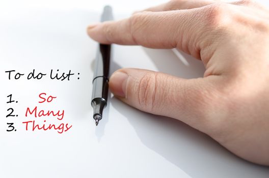 Pen in the hand isolated over white background
